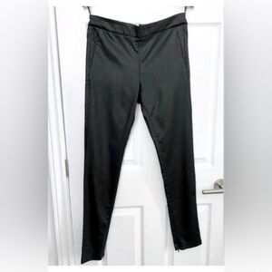 French Connection Black Skinny Coated Pants w/ Back Zipper (Leather Effect)